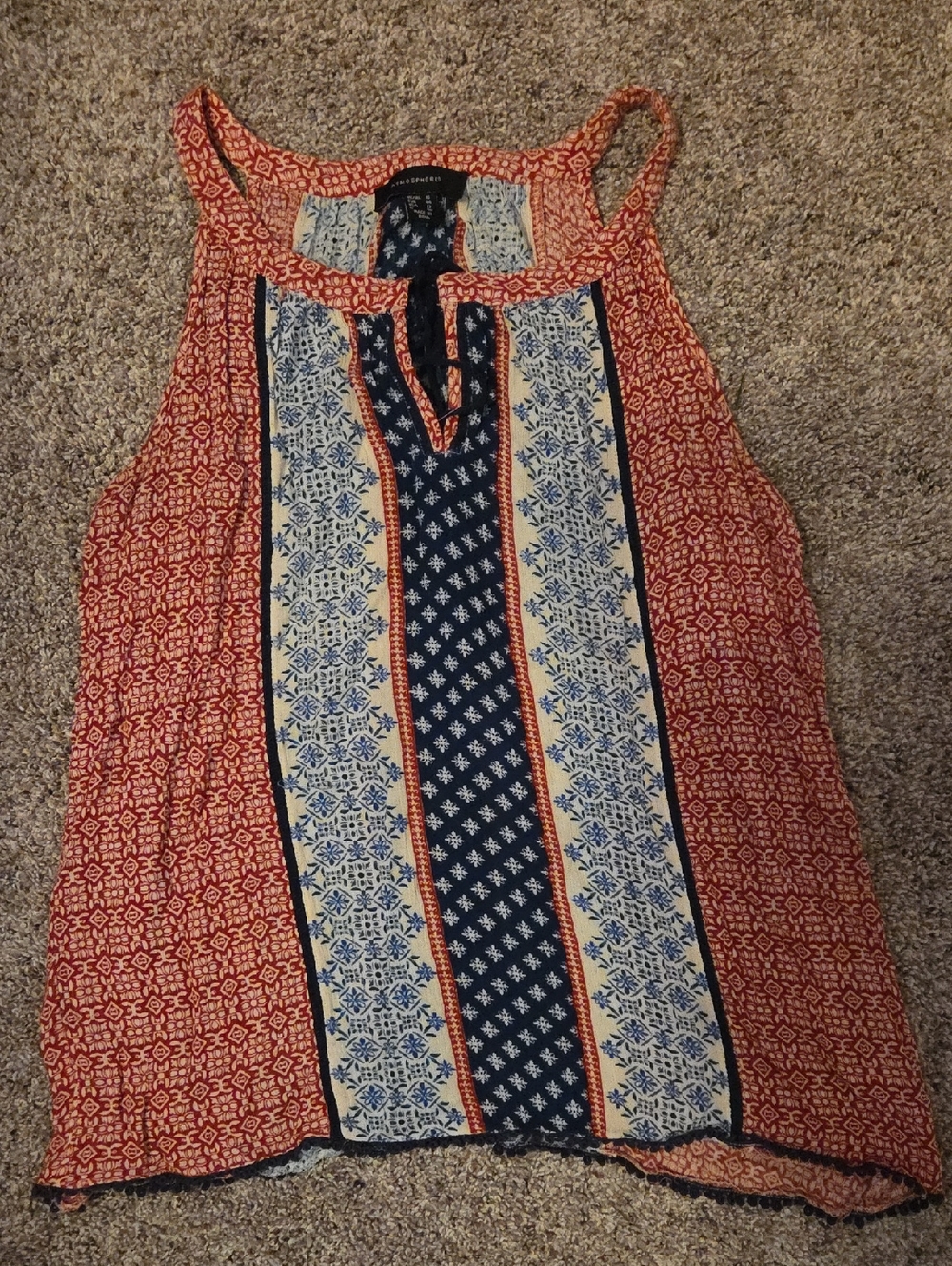 Atmosphere Red & Blue Mixed-Print Sleeveless Tank